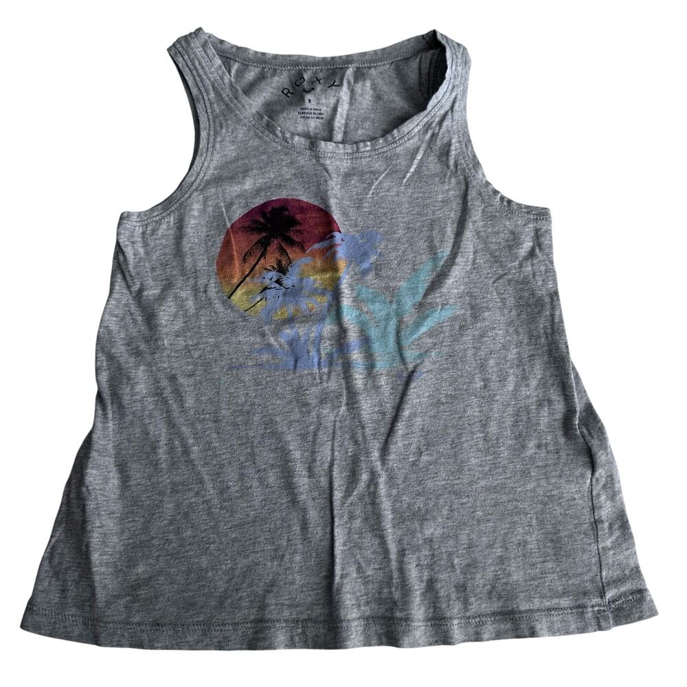 Roxy Sunset Palm Tree Graphic Tank Top - Size 8